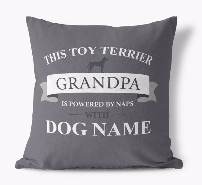 This Grandpa is Powered by Naps: Personalized {breedFullName} Canvas Pillow